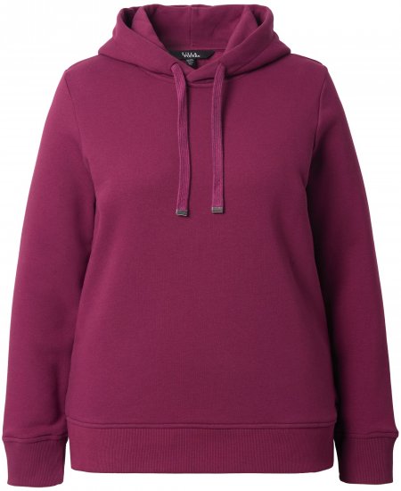 Ulla Popken Relaxed Fit Long Sleeve Hoodie Dark Berry - φούτερ/Φούτερ με κουκούλα - 