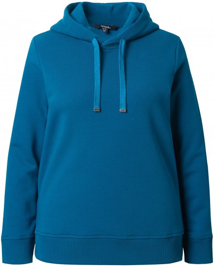 Ulla Popken Relaxed Fit Long Sleeve Hoodie Cerulean - φούτερ/Φούτερ με κουκούλα - 