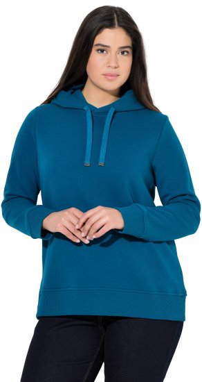 Ulla Popken Relaxed Fit Long Sleeve Hoodie Cerulean - φούτερ/Φούτερ με κουκούλα - 