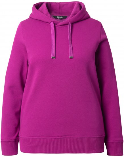Ulla Popken Relaxed Fit Long Sleeve Hoodie Berry - φούτερ/Φούτερ με κουκούλα - 