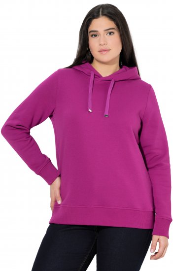 Ulla Popken Relaxed Fit Long Sleeve Hoodie Berry - φούτερ/Φούτερ με κουκούλα - 