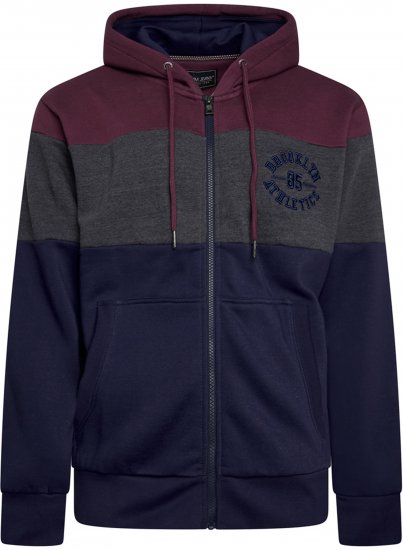 Kam Jeans 7083 Zip Thru Cut & Saw Brooklyn Hoodie Fig - φούτερ/Φούτερ με κουκούλα - φούτερ/Φούτερ με κουκούλα ανδρικά μεγάλα μεγέθη 