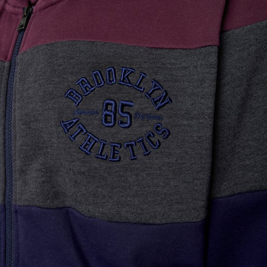 Kam Jeans 7083 Zip Thru Cut & Saw Brooklyn Hoodie Fig - φούτερ/Φούτερ με κουκούλα - φούτερ/Φούτερ με κουκούλα ανδρικά μεγάλα μεγέθη 