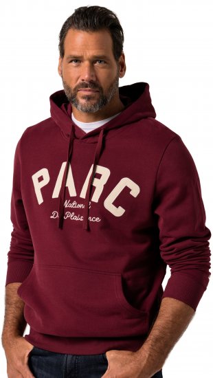 JP1880 Hoodie with Embroidery Aubergine - φούτερ/Φούτερ με κουκούλα - φούτερ/Φούτερ με κουκούλα ανδρικά μεγάλα μεγέθη 