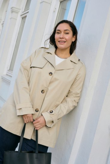 Kaffe Curve Tricia Μπουφάν Γκρι πούπουλο - Μπουφάν & παλτά - 