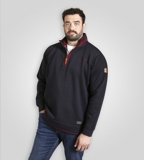 Duke Leicester Quarter Neck Fleece Sweatshirt Navy TALL - TALL Φούτερ - 
