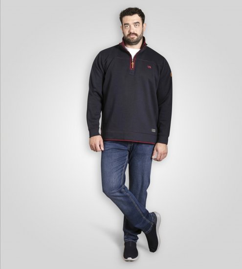 Duke Leicester Quarter Neck Fleece Sweatshirt Navy TALL - TALL Φούτερ - 