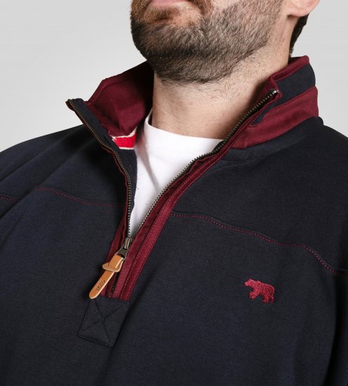 Duke Leicester Quarter Neck Fleece Sweatshirt Navy TALL - TALL Φούτερ - 