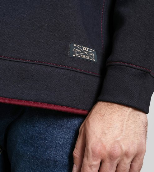 Duke Leicester Quarter Neck Fleece Sweatshirt Navy TALL - TALL Φούτερ - 