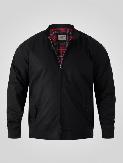 D555 Kent Elastic Rib Hem & Cuffs Harrington Jacket Black - Μπουφάν - Aνδρικά μπουφαν μεγάλα μεγέθη