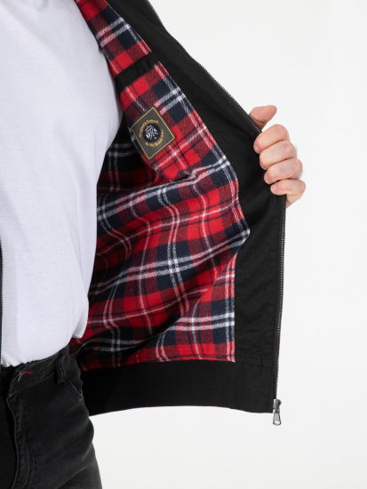 D555 Kent Elastic Rib Hem & Cuffs Harrington Jacket Black - Μπουφάν - Aνδρικά μπουφαν μεγάλα μεγέθη