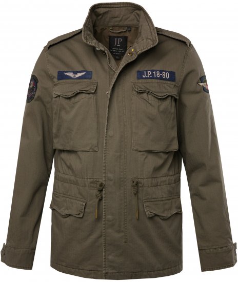 JP1880 Field Jacket with Badges Vintage Look TALL Moss Green - TALL Μπουφάν - 