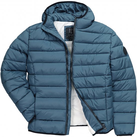JP1880 Quilted Hooded Jacket Deep Blue - Μπουφάν - Aνδρικά μπουφαν μεγάλα μεγέθη