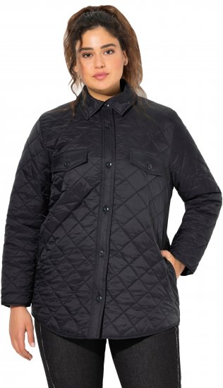 Ulla Popken Quilted Water Repellent Shirt Jacket Black - Μπουφάν - 