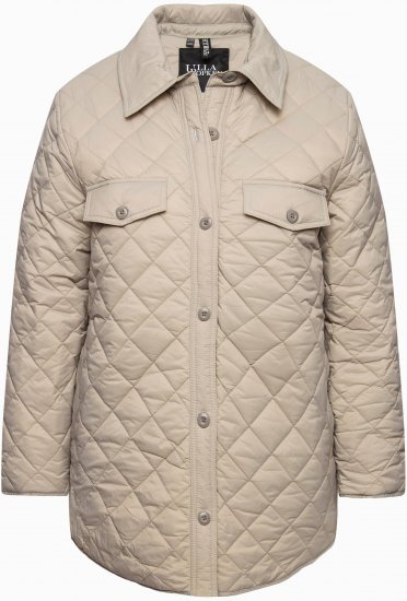 Ulla Popken Quilted Water Repellent Shirt Jacket Medium Grey - Μπουφάν - 