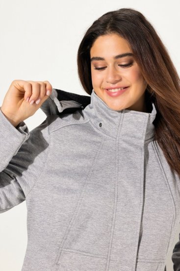Ulla Popken HYPRAR Melange Softshell Jacket Grey Melange - Μπουφάν - Γυναικεία μπουφάν μεγάλα μεγέθη