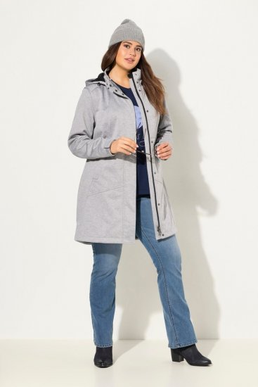 Ulla Popken HYPRAR Melange Softshell Jacket Grey Melange - Μπουφάν - Γυναικεία μπουφάν μεγάλα μεγέθη