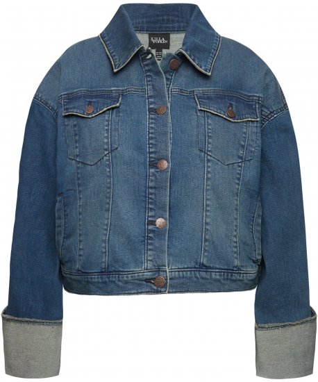 Ulla Popken Wide Cuff Denim Jacket Blue Denim - Μπουφάν - 
