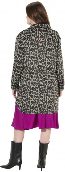 Ulla Popken Leopard Print Shirt Jacket Black - Μπουφάν - 