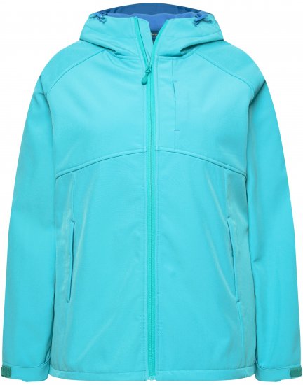 Ulla Popken Softshell Contrast Color Jacket Turquoise - Μπουφάν - 