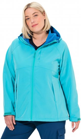 Ulla Popken Softshell Contrast Color Jacket Turquoise - Μπουφάν - 