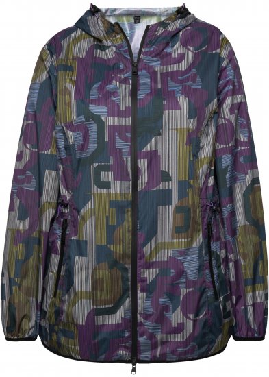 Ulla Popken Abstract Print Lightweight Rain Jacket Mixed Colors - Μπουφάν - 