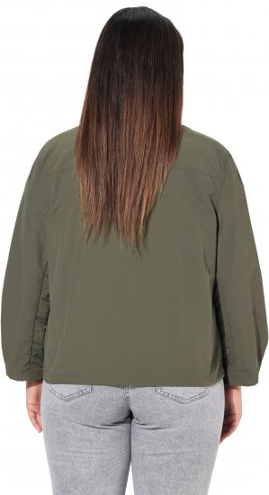 Ulla Popken Cargo Style Elastic Hem Jacket Olive Grey - Μπουφάν - 