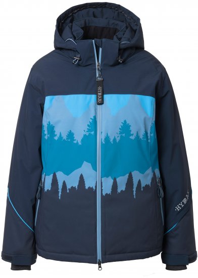 Ulla Popken Landscape Print Triple Function Performance Jacket Navy - Μπουφάν - 