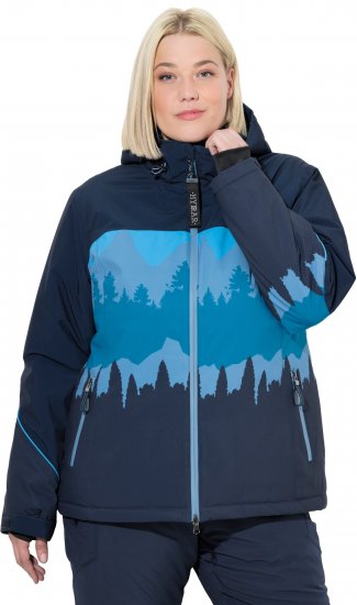 Ulla Popken Landscape Print Triple Function Performance Jacket Navy - Μπουφάν - 