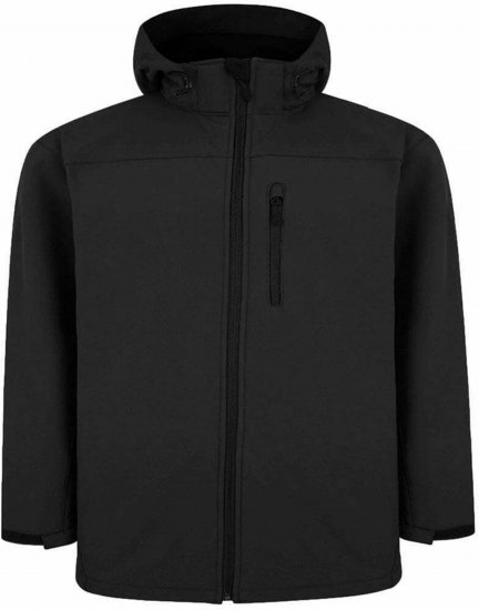 Espionage FL033 Softshell Jacket with Detachable Hood Black - Μπουφάν - Aνδρικά μπουφαν μεγάλα μεγέθη