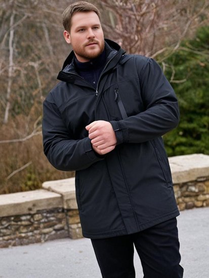 Espionage JT121 Padded Waterproof Coat Black - Μπουφάν - Aνδρικά μπουφαν μεγάλα μεγέθη