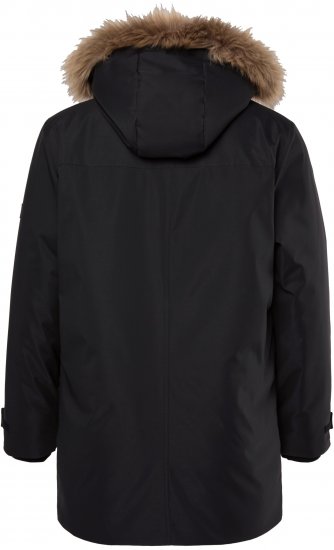 Men Plus Parka With Fur Hood Black - Μπουφάν - Aνδρικά μπουφαν μεγάλα μεγέθη