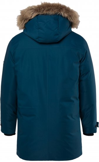Men Plus Parka With Fur Hood Dark Green - Μπουφάν - Aνδρικά μπουφαν μεγάλα μεγέθη