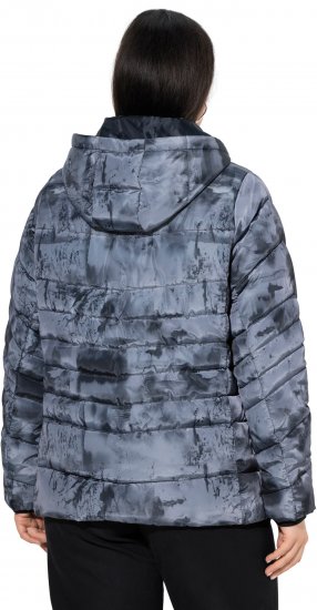 Ulla Popken HYPRAR Quilted Abstract Print Jacket Black - Μπουφάν - 