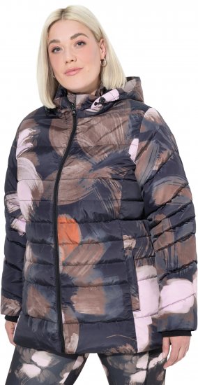Ulla Popken HYPRAR Water-Repellent Allover Print Jacket Black - Μπουφάν - 