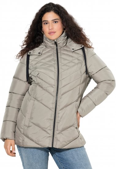 Ulla Popken HYPRAR Water-Repellent Quilted Jacket Medium Grey - Μπουφάν - 