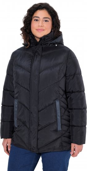 Ulla Popken HYPRAR Reflective Detail Quilted Jacket Black - Μπουφάν - 