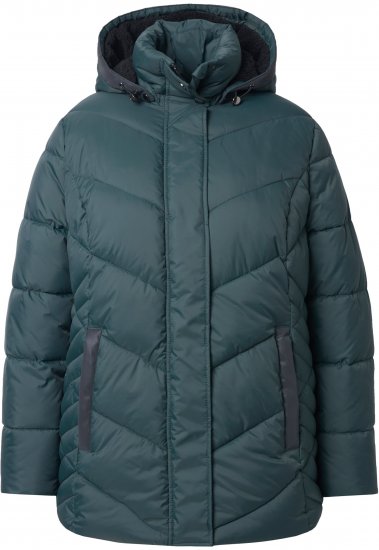 Ulla Popken HYPRAR Reflective Detail Quilted Jacket Dark Green - Μπουφάν - 