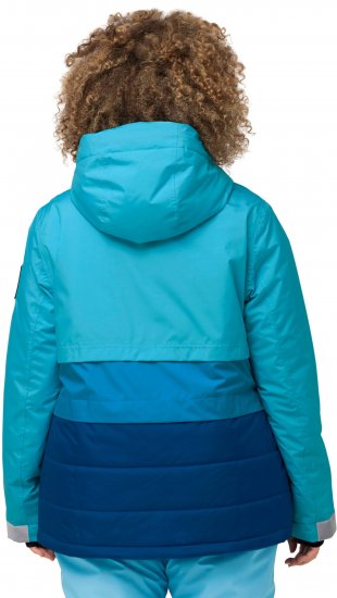 Ulla Popken HYPRAR Colorblock Fully Lined Ski Jacket Bright Turquoise - Μπουφάν - 