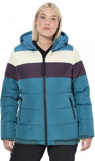 Ulla Popken HYPRAR Striped Triple Function Fully Lined Quilted Jacket Dark Petrol - Μπουφάν - 