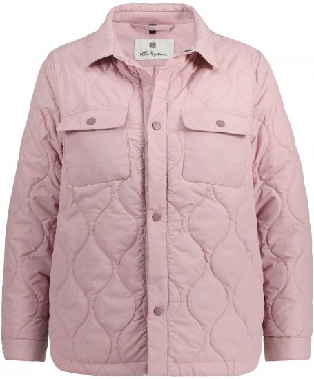 Ulla Popken Wavy Quilted Fully Lined Lightweight Jacket Old Pink - Μπουφάν - 