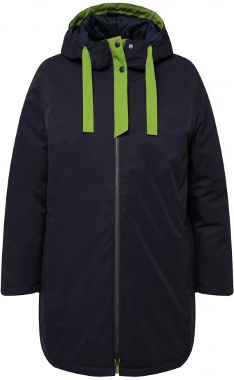 Ulla Popken HYPRAR Triple Function Contrast Trim Quilted Lining Jacket Navy - Μπουφάν - 