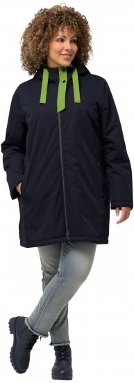 Ulla Popken HYPRAR Triple Function Contrast Trim Quilted Lining Jacket Navy - Μπουφάν - 