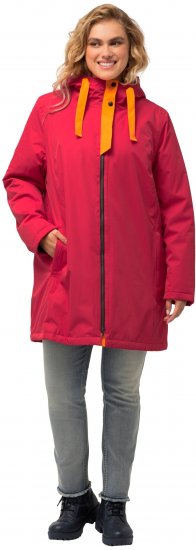 Ulla Popken HYPRAR Triple Function Contrast Trim Quilted Lining Jacket Salsa Red - Μπουφάν - 