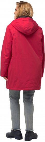 Ulla Popken HYPRAR Triple Function Contrast Trim Quilted Lining Jacket Salsa Red - Μπουφάν - 