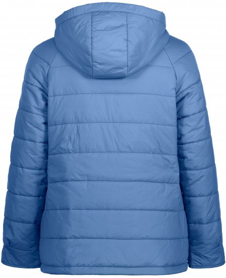 Ulla Popken Reversible Butterfly Print Fully Lined Quilted Jacket Blue Denim - Μπουφάν - 