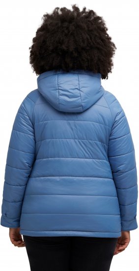 Ulla Popken Reversible Butterfly Print Fully Lined Quilted Jacket Blue Denim - Μπουφάν - 