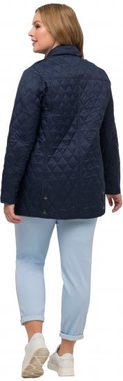 Ulla Popken Quilted Jacket with Plaid Lining Navy - Μπουφάν - 