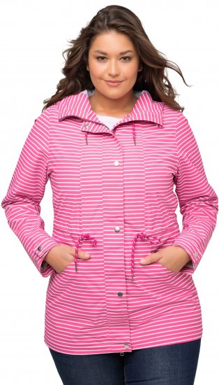 Ulla Popken HYPRAR Striped Triple Function Jacket Fuchsia Pink - Μπουφάν - 
