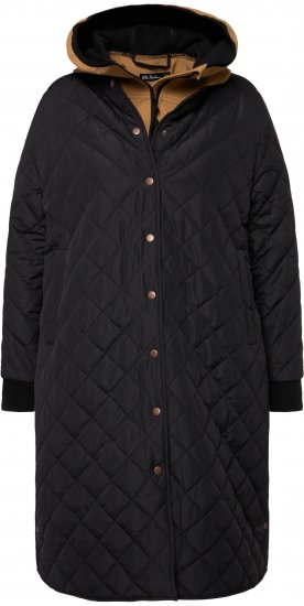 Ulla Popken 2-in-1 Quilted Fleece Lined Coat Black - Μπουφάν - 